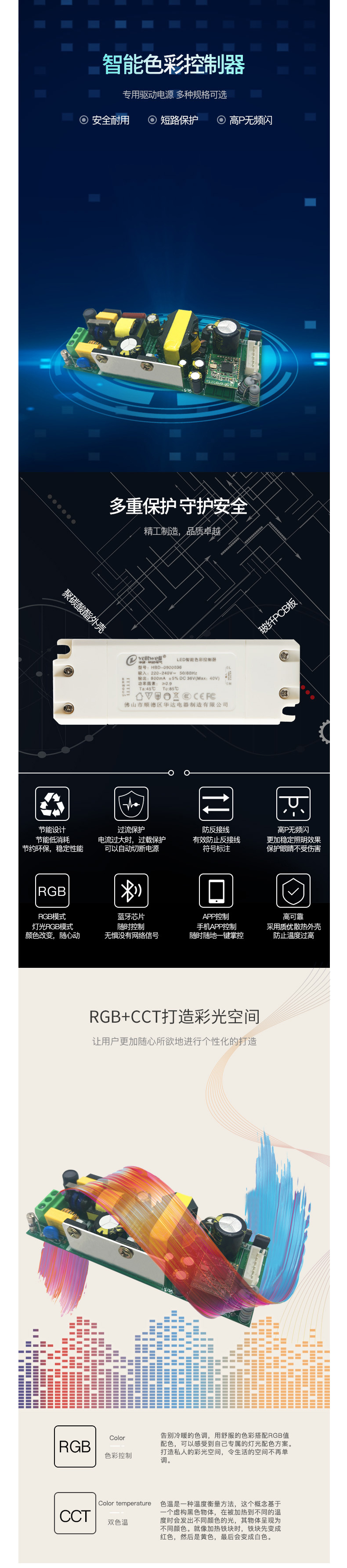 智能色彩蓝牙控制器（36W）